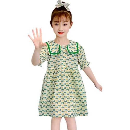 Girls Dress Floral Pattern Dress For Girl Casual Style Dress For Kids Summer Costume For Girls 6 8 10 12 14