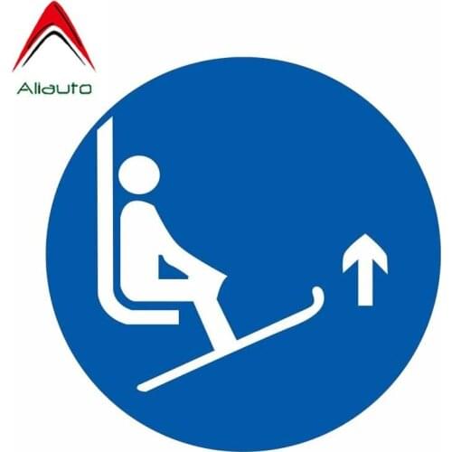 Aliauto Warning Car Sticker International Lift Ski Tips Up Symbol Decal Accessories PVC for Toyota Corolla Kia Cerato,12cm*12cm