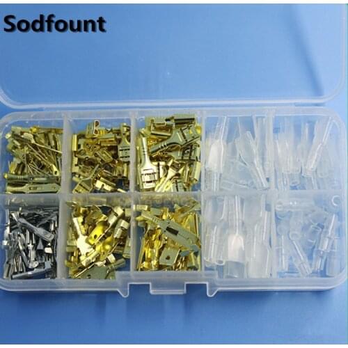 250pcs plug spring connector line terminals of male and female ear docking connector insert terminal + sheath