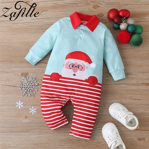 ZAFILLE Xmas Romper Happy New Years Costume Baby Christmas Romper Jumpsuit 2022 My First Christmas Clothes For Baby Boy Girls