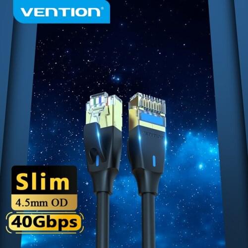 Vention Ethernet Cable Cat8 40Gbps Mini Slim RJ 45 Network Cable for Laptops PS 4 Router 2000MHz Internet Lan Cord RJ45 Cable