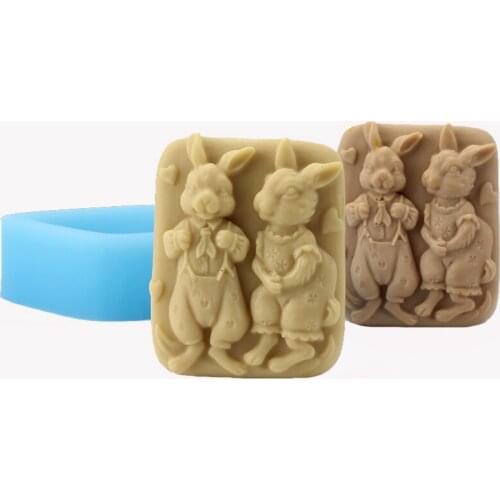 Cute Rabbit Silicone Soap Mold Chocolate Candy Mould DIY Carft Resin Clay Tool Mould