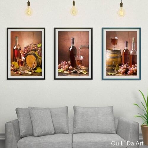 No frame modern still life wine grapes scenery canvas printings oil painting printed on canvas home wall art decoration picture