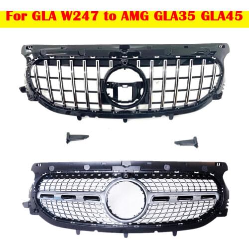 Car Styling Middle Grille GT Diamond Grill Vertical Bar For Mercedes-Benz GLA W247 GLA220 GLA250 2020-2021 to AMG GLA35 GLA45
