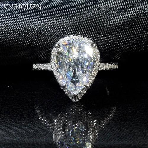 Charms 100% 925 Sterling Silver 7*10mm Topaz Quartz High Carbon Diamonds Wedding Engagement Adjust Ring for Women Fine Jewlery