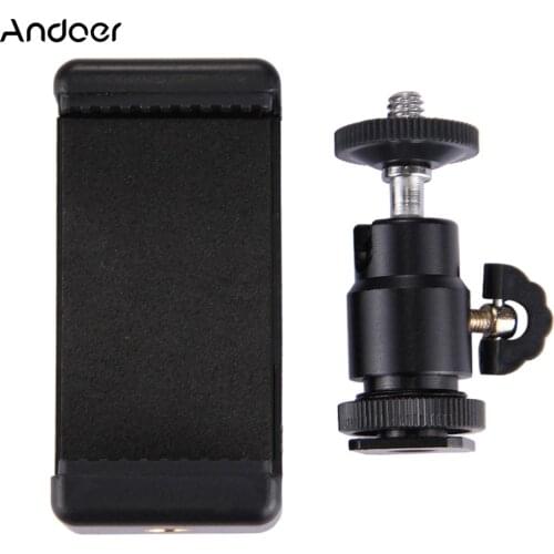 Universal PU214 Hot Shoe Tripod Head for iPhone Smartphones 360 Degree Stable Selfie SticksTripod Mount Stand Clamp 2018 New