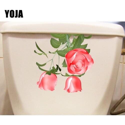 YOJA 22.2*21.8CM Rose Branch Classic Living Room Wall Sticker Decal Home Bathroom Toilet Decor T1-0762