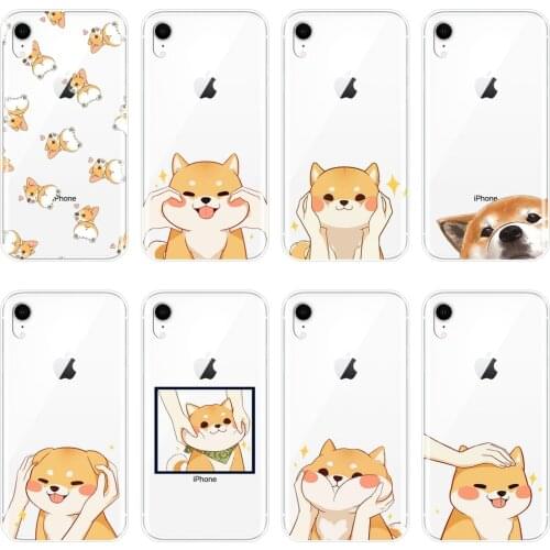Back Cover For Apple iPhone X XR XS MAX 8 7 6S 6 S Silicone Soft Shiba Inu Dog Puppy Case For iPhone 6 S 6S 7 8 Plus Phone Case