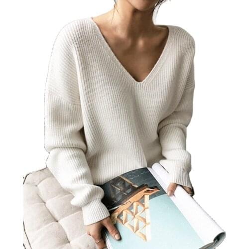 Womens boutique clothing v neck top ladies sweater long sleeve tops women pullover for women