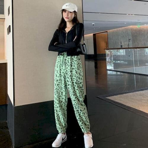 2021 Spring Summer New Pants Female Students Korean Harajuku Loose Casual Plus Fashion Streetwear Women Goth Sweatpants Trousers