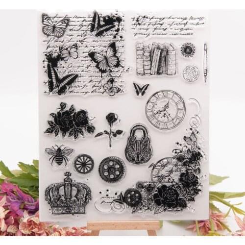 1pc Clock Gear Silicone Clear Seal Stamp DIY Scrapbook Diary Coloring Embossing Album Decoration Rubber Stamp Handmade Reusable