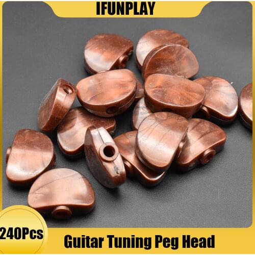 240pcs Coffee Guitar Tuning Peg Machine Head Buttons Red Pearl Tuning Key Semicircle Buttons