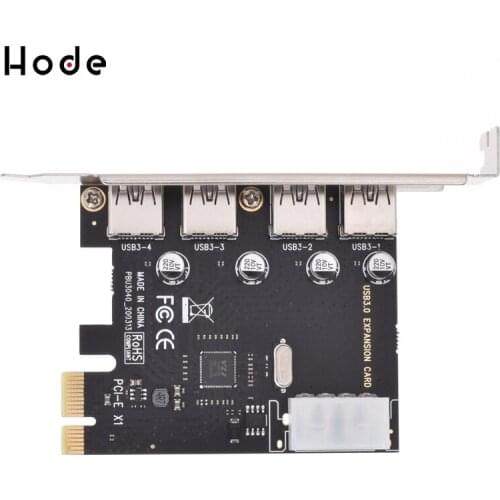 4 Port PCI-E to USB 3.0 HUB PCI Express Expansion Card Adapter 5 Gbps Speed Top
