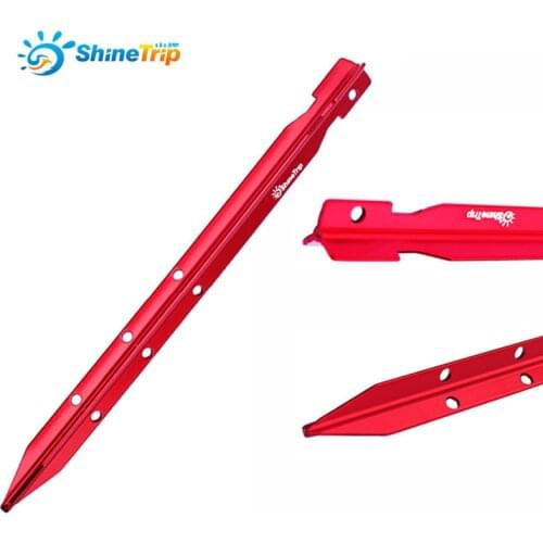 4PCS Shinetrip 25cm Trigone Tent Nails 7001 Multihole Aluminum Alloy Pegs Camping Lengthen Bold Sandbeach peg Tent Accessories