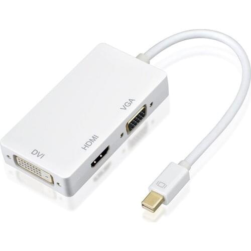 5pcs/lot 3 in 1 Mini DP DisplayPort to HDMI VGA DVI Adapter Mini DP Cable Converter for Apple Mac Book Pro Air Monitor MDP