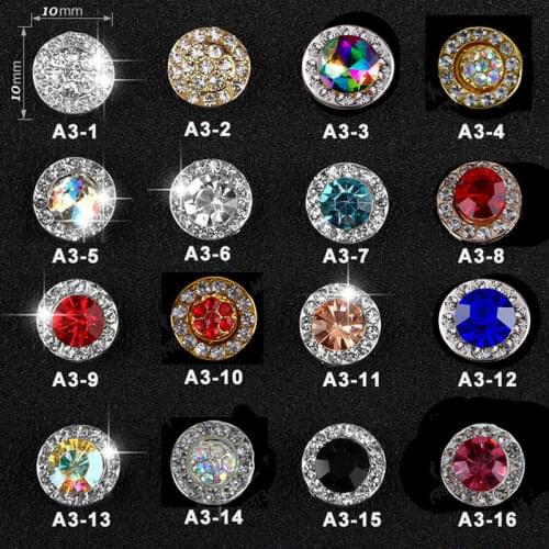 5pc/pack Shiny Nail Rhinestone Rotatable Crystal Glitter Diamond Nail Art Lucky Gemstone Jewelry Decoration Manicure Accessoires