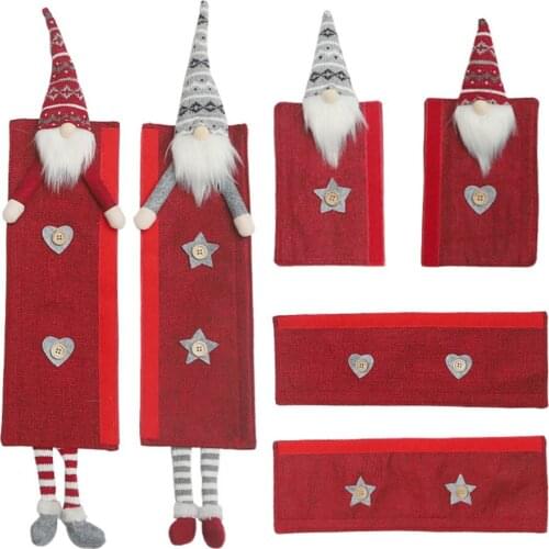 Gloves Handle Refrigerator Microwave Oven Clean Covers Lint Home Living Room Ornament Gnomes Protector 6PCS Christmas Decoration
