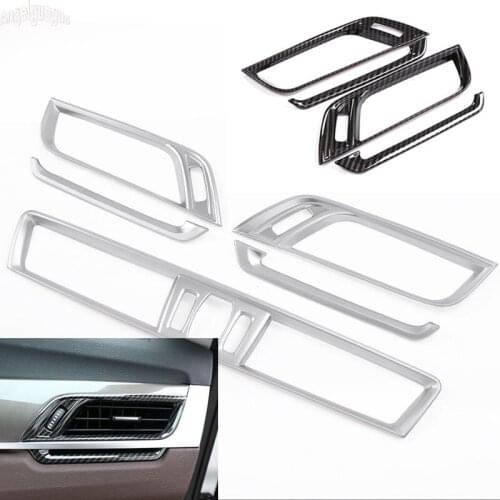 ABS carbon fiber/chrome style For BMW X1 F48 X2 F39 Car Center console Air Conditioner Outlet Decoration Cover Vent Trim Frame