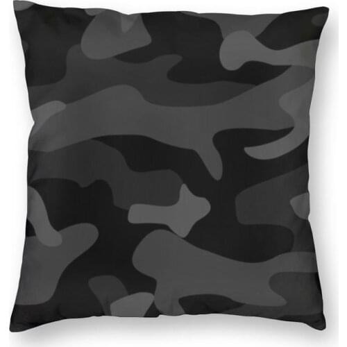 Black Camouflage Pattern Cushion Cover 40x40cm Decoration Printing Army Military Camo Throw Pillow Case for Car Two Side