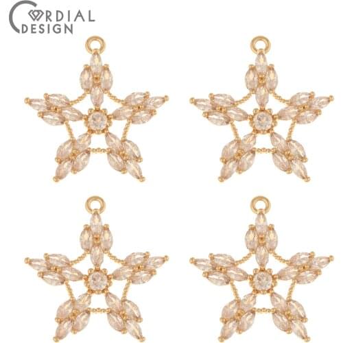Cordial Design 20Pcs 23*24MM CZ Pendant/Jewelry Findings & Components/Jewelry Accessories/Hand Made/Necklace Making/DIY Charms