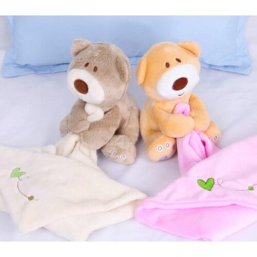 Baby Infant Animal Soothe Soothe Towel Cartoon Plush Toys Bear Rabbits Soothe Dolls for Newbrons Soft Stuffed Comfortable Towel