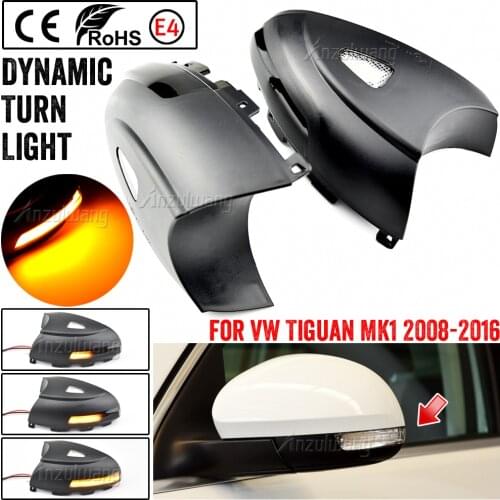 Dynamic Turn Signal+ puddle lights for VW Tiguan MK1 I 2008-2016 light LED Blinker side mirror lamp arrow Sharan 2012 2018 Yeti