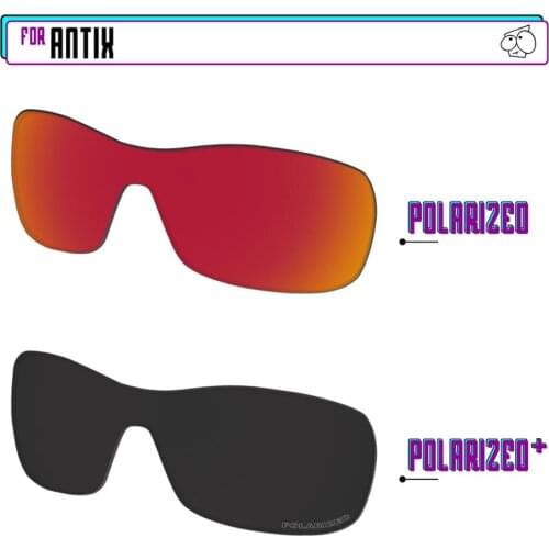 EZReplace Polarized Replacement Lenses for - Oakley Antix Sunglasses - Black P Plus-Red P