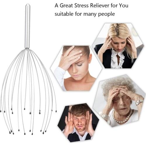 Body Massage Tool Kit Scalp Massager & Telescopic Back Scratcher Handheld Head Massager Scratcher for Deep Relaxation