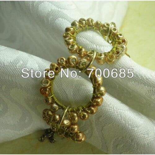 Wholesale napkin ring pearl beads for wedding, beaded wedding napkin holder