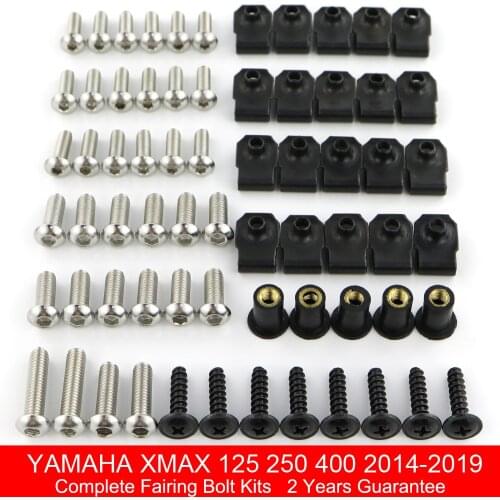 Fit For Yamaha XMAX 125 250 400 2014 2015 2016 2017 2018 2019 Complete Fairing Bolts Kit Covering Bolt Clips Stainless Steel