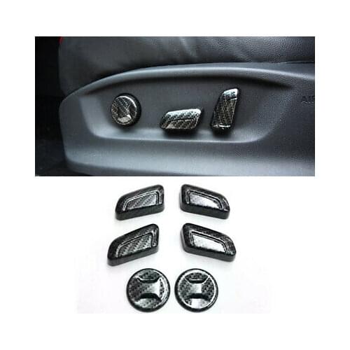 Carbon Fiber Inner Car Seat Adjustment Button Cover For VW Jetta AT 2016-2019
