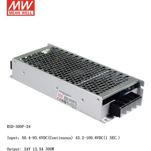 MEAN WELL RSD-300F-24 50.4~93.6V DC to 24VDC 300W Railway DC-DC Converter Switching Power Supply 24V 12.5A Converter Transformer