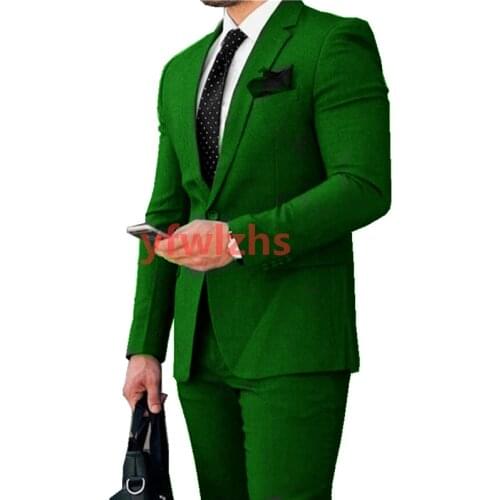Handsome One Button Groomsmen Notch Lapel Groom Tuxedos Wedding Dress Men Suits Blazer Prom Dinner (Jacket+Pants+Tie) K519