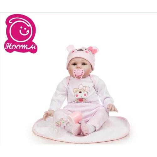Lovely Baby Smooth Vinyl Body Bebe Hair Toy Doll 18"48CM Soft Silicone Realistic Toys for Children Baby Toddle Doll Full Body