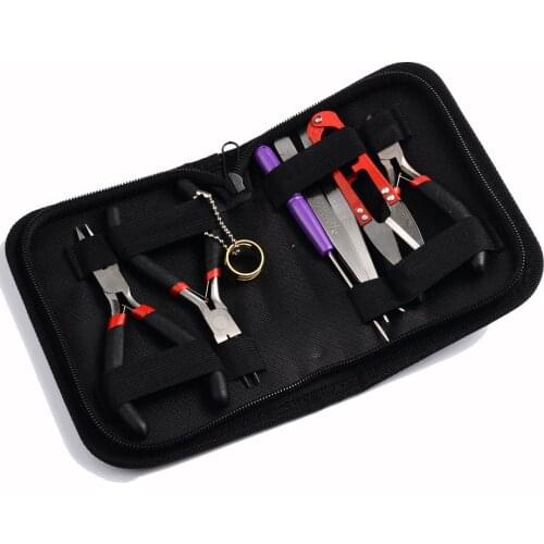 8PCS Jewelry Making Tool Kits Pliers Set With Round Nose Plier Side Cutting Pliers Wire Cutter Scissor Beading Tweezers