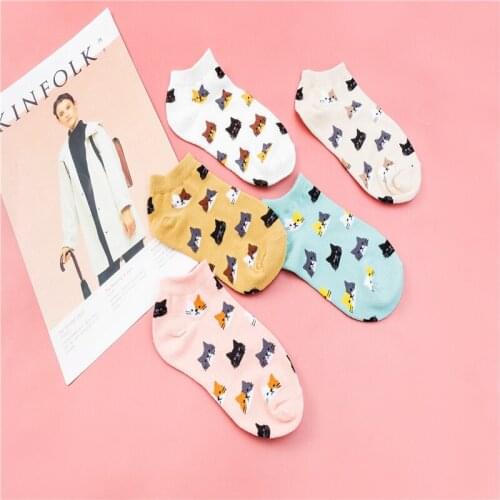 Ship socks female Lovely socks Shallow mouth cartoon non - slip cotton boat socks