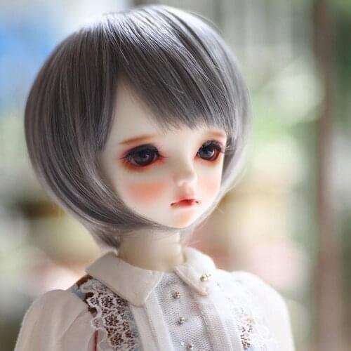 1/3 1/4 1/6 Bjd Wig High Temperature Grey Short Straight Doll Wig SD BJD hair Wire