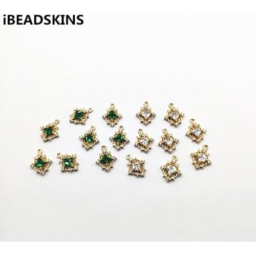 New arrival! 14x11mm 50pcs Copper/Cubic Zirconia Square connectors for Earrings parts,Accessories Earrings hand Made Jewelry DIY