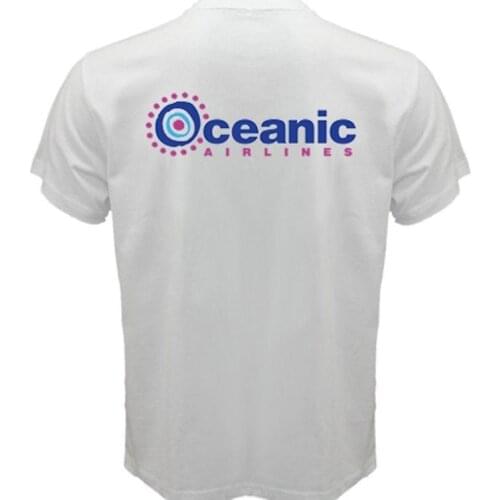 New Oceanic Airlines Lost Tv Show T-Shirt Double Sides Mens Summer Hot Sale Cotton T Shirt Funny Tee Shirts
