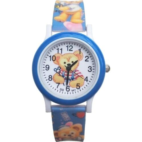 Cartoon Bear pattern Baby Kids Watches life waterproof Children Watch Kid Rubber Strap Quartz Clock girls boys Xmas Present Gift