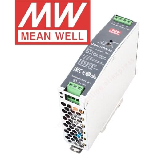 Original Mean Well DDR-120A-48 Din Rail Type DC-DC Converter Meanwell 48V/2.1A/100.8W DC to DC Power Supply 9-18Vdc Input