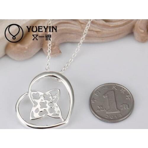 Silver plated pendant Necklaces for women Wedding jewelry Wholesale collar Vintage