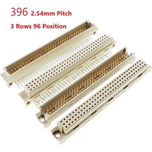 5pcs DIN 41612 Connector 3 Rows 96 Positions Din Plug Header Male Pin Vertical Through Hole PCB 3x32 Pin Pitch 2.54mm Straight