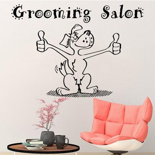 Dog Beauty Art Vinyl Wall Decals for Grooming Salon Decor House Wall Stickers Animal Pet Shop Window Decoration Waterproof Z467