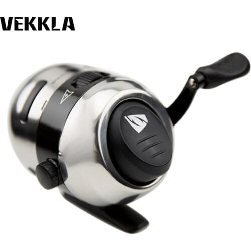 Spincast Reel Spinning Fishing Reels Tool Stainless Steel Fish Wheel Scamper Deluxe Bow Slingshot Catapult 10LB 2.8:1 Outdoors
