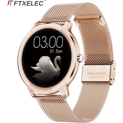 Super Slim Fashion Women Smart Watch 2021 Full Touch Round Screen Smartwatch for Woman Heart Rate Monitor For Android and IOS