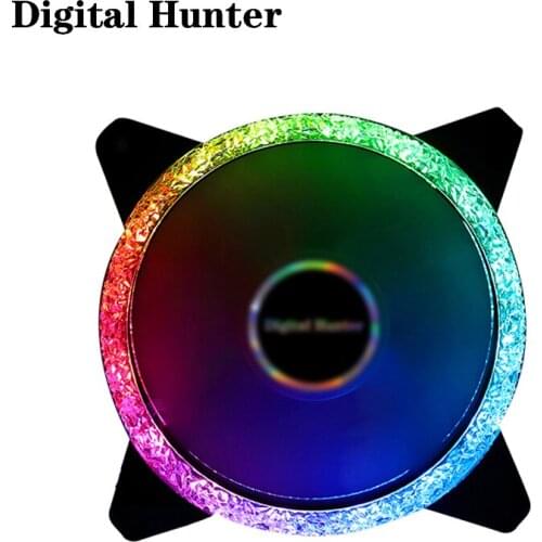120mm Computer Case Fan Ultra-quiet Fan with Ice Drill Light RGB Automatic Marquee Mode Suitable for All CPU Fans Compatible