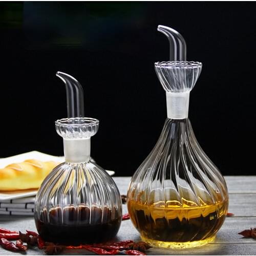 High boron silicone glass oil vinegar jug soy sauce pot seal seasoning pot striped jug