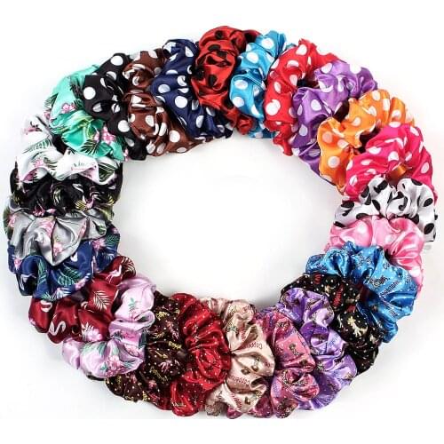 Women Colorful Elastic Hair Bands Pigtail Holder Satin Hair Scrunchie Hair Tie Fashion Hair Accessories Skranchy