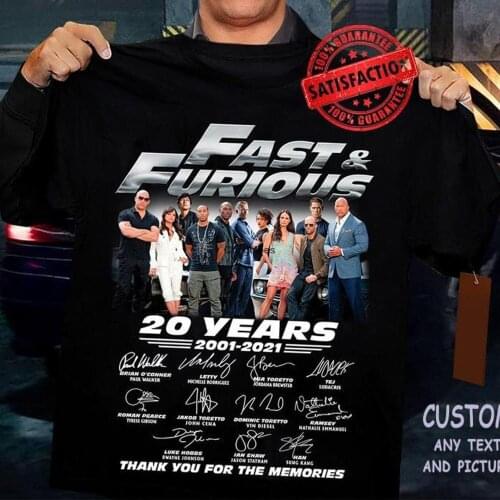 20 YearsAnniversary Fast & Furious T Shirt Signature Shirts Personalized Gifts